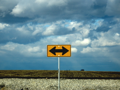 Fork in road